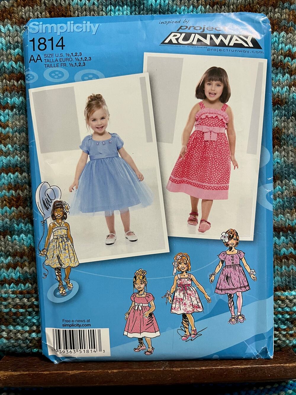 Simplicity Sewing pattern 1814 toddler dress tulle skirt size 1/2 1 2 3